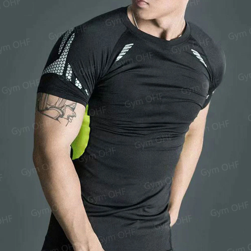 Customized LOGO for Men's T Shirt Tight Clothing Long Sleeved Short Sleeved Quick Drying Tight Fitting GYM Sports Running Shirts