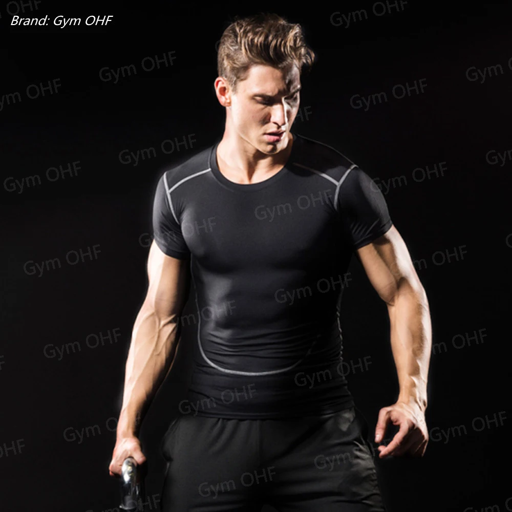 Customized LOGO for Men's T Shirt Tight Clothing Long Sleeved Short Sleeved Quick Drying Tight Fitting GYM Sports Running Shirts