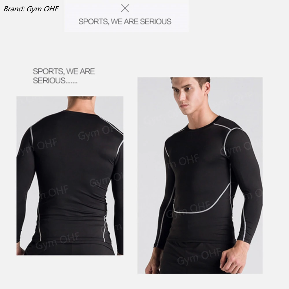 Customized LOGO for Men's T Shirt Tight Clothing Long Sleeved Short Sleeved Quick Drying Tight Fitting GYM Sports Running Shirts