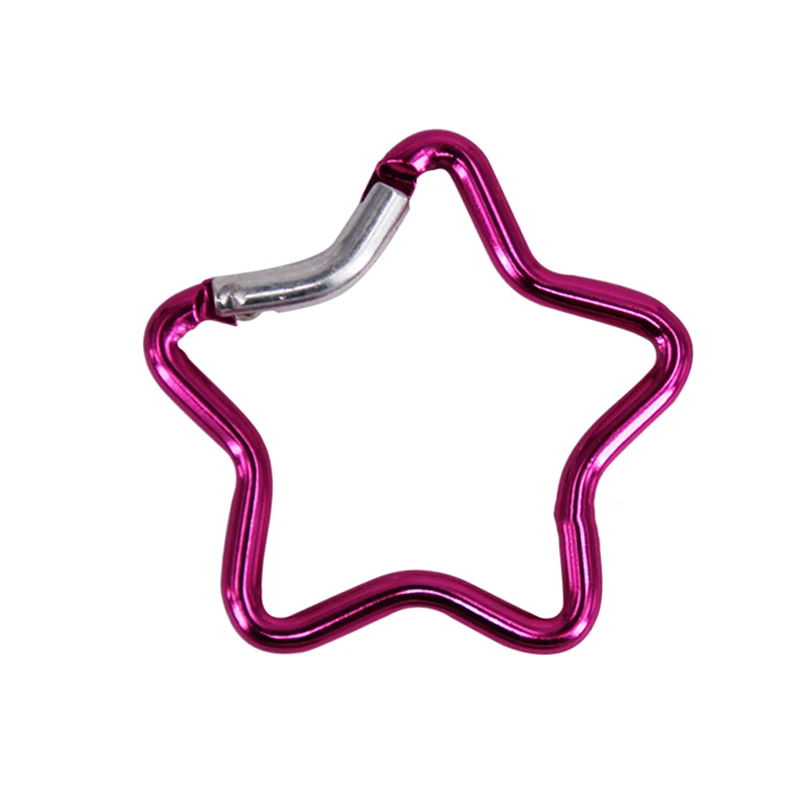 Aluminum Alloy Outdoor Star Shaped Spring Locking Carabiner Clip Keychains For Backpack Camping Hiking Traveling