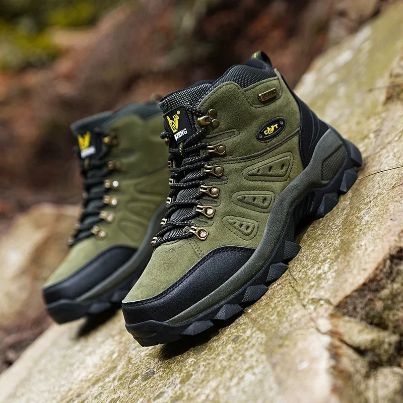 PLUS SIZE Unisex High-Top Adventure Sneakers Durable Grip Non-Slip Lace-Up Comfort Ideal for Outdoor Hiking Boots Men Footwear