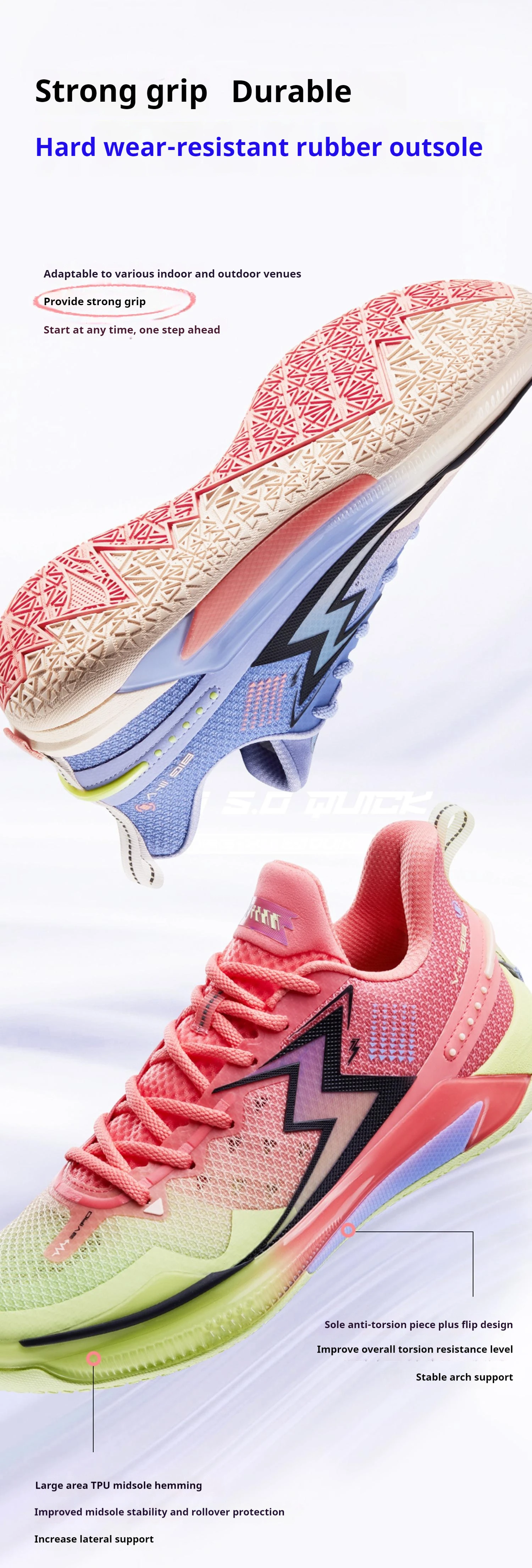 361 Degrees BIG3 5.0 Quick Men Basketball Sport Shoes Shock Absorption Non Slip Wearable Breathable Training Sneaker 672421121