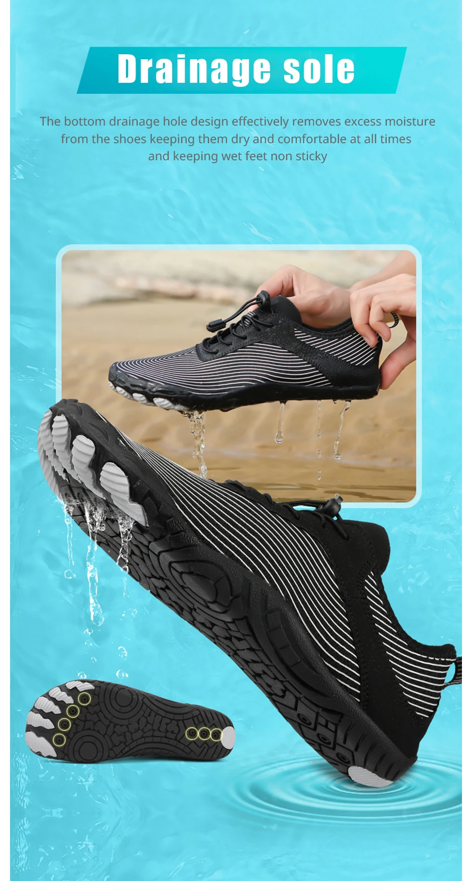 EOCENE Men Women Barefoot Wadding Unisex Quick-drying Swimming Beach Fitness Outdoor Sports Amphibious Aqua Water Sneakers Shoes