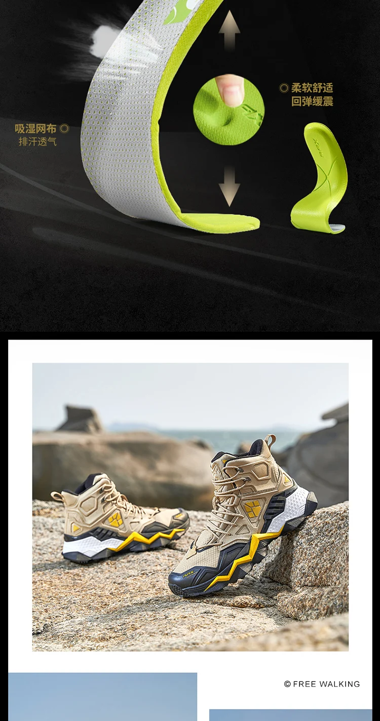 Rax Men Waterproof Hiking Shoes Breathable Hiking Boots Outdoor Trekking Boots Sports Sneakers Tactical Shoes