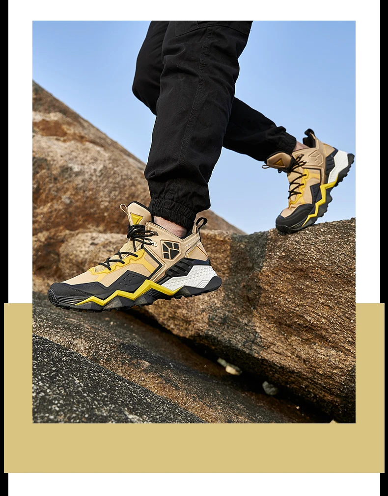 Rax Men Waterproof Hiking Shoes Breathable Hiking Boots Outdoor Trekking Boots Sports Sneakers Tactical Shoes