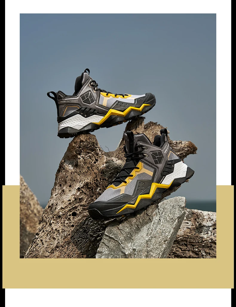Rax Men Waterproof Hiking Shoes Breathable Hiking Boots Outdoor Trekking Boots Sports Sneakers Tactical Shoes