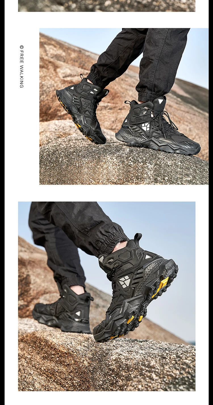 Rax Men Waterproof Hiking Shoes Breathable Hiking Boots Outdoor Trekking Boots Sports Sneakers Tactical Shoes
