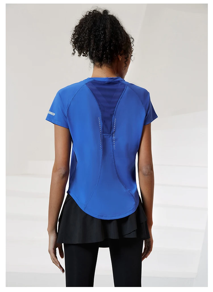 Women Running T Shirts Breathable Mesh Short Sleeves Quick Dry Outdoor Sport Shirt Gym Fitness Training Tees Yoga Jogging Tops