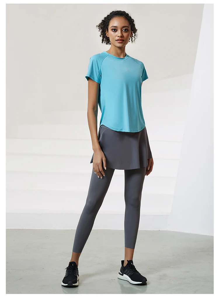 Women Running T Shirts Breathable Mesh Short Sleeves Quick Dry Outdoor Sport Shirt Gym Fitness Training Tees Yoga Jogging Tops