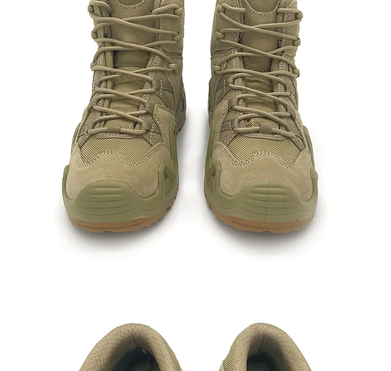 Lynjacye Mid Cut Green Combat Boots Men Women Size 39-46 Outdoor CS Training Hiking Shoes Desert Ankle Climbing Bota Masculina