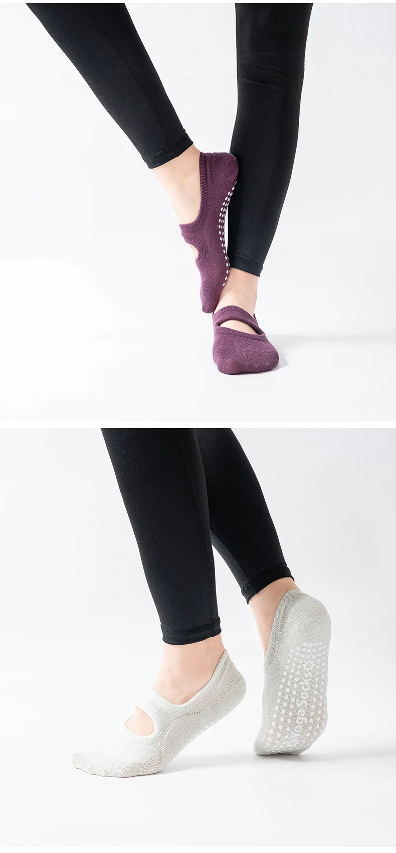 EU 35-42 Silicone Anti-Slip Backless Yoga Socks Women Pilate Socks Indoor Dance Ballet Fitness Sports Socks for Fitness Gym