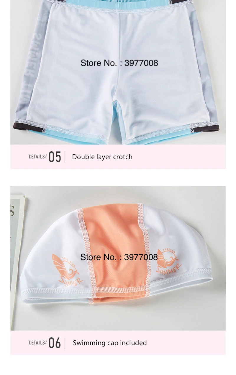Swimsuit for Girls Long Sleeve Rash Guard Skirted Swim Shorts UPF50 UV Protection Children's Swimwear Beach Bathing Suit Kids