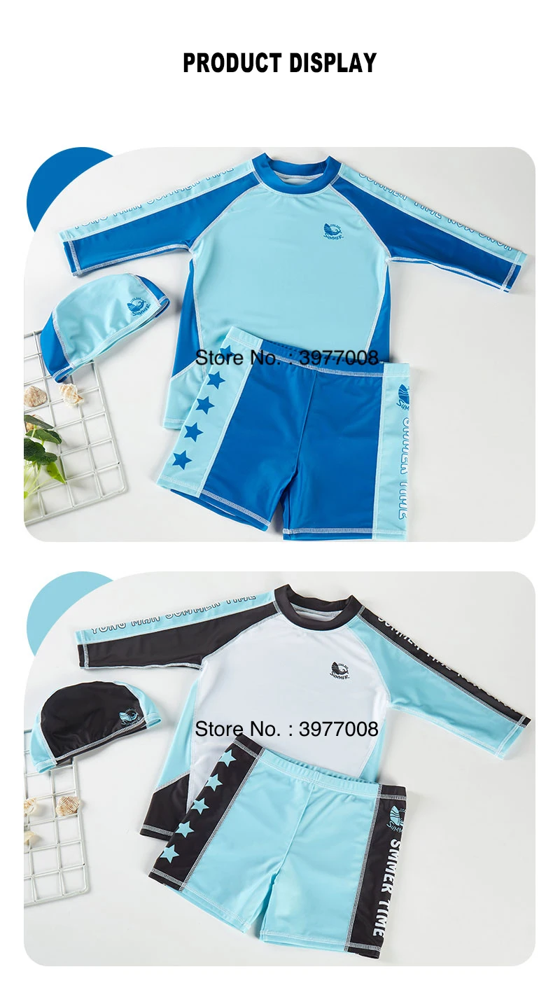 Swimsuit for Girls Long Sleeve Rash Guard Skirted Swim Shorts UPF50 UV Protection Children's Swimwear Beach Bathing Suit Kids