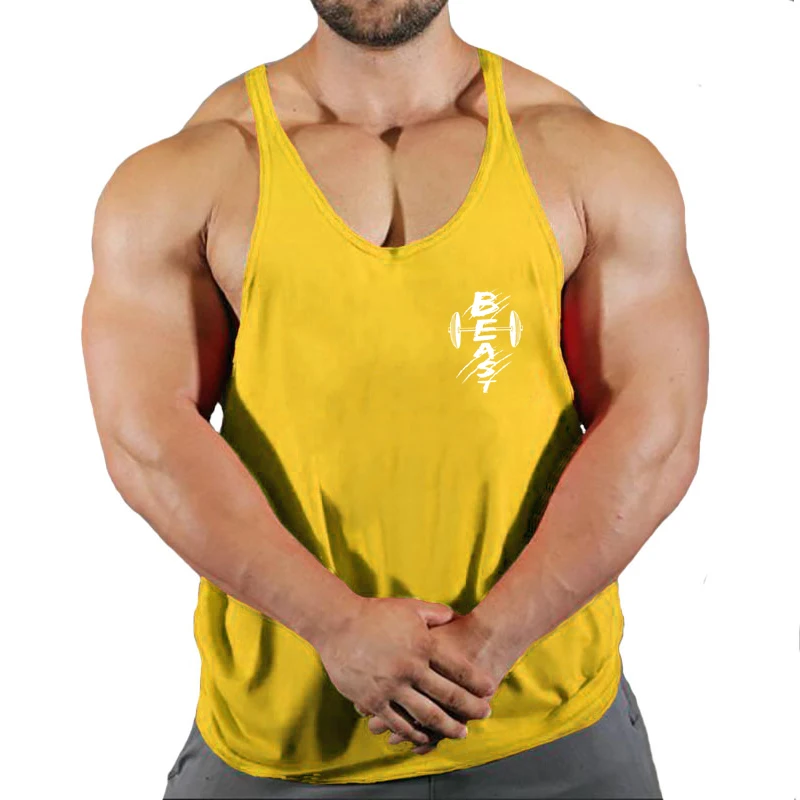 Summer Brand Fitness Tank Top Men Bodybuilding 2023 Train Gyms Clothing Fitness Men Shirt Running Vest Cotton Singlets Muscle