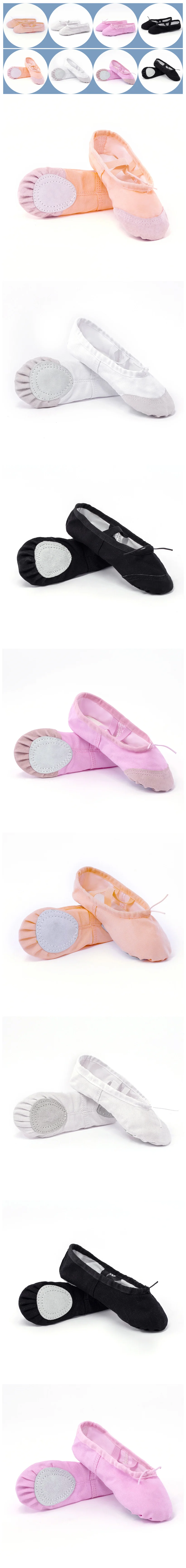 Flat Head Slippers for Kids, Soft Ballet Slippers, Belly Dance Shoes, Yoga, Gym, Black and White, Women and Men