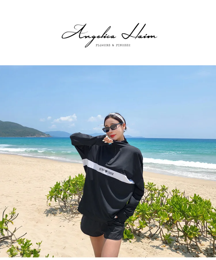 Couples Long Sleeve Rash Guards Multi-Piece Swimsuit Swimwear Bathing Suits Surfing Long Pants for Women And Men Beach Wear