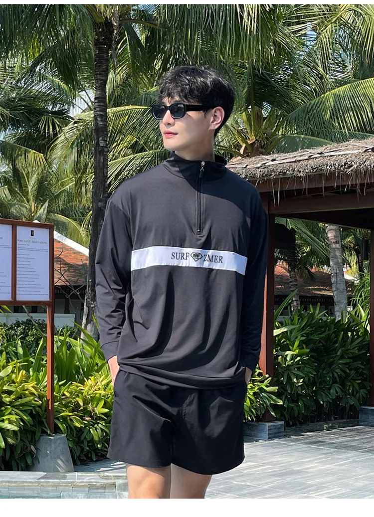 Couples Long Sleeve Rash Guards Multi-Piece Swimsuit Swimwear Bathing Suits Surfing Long Pants for Women And Men Beach Wear