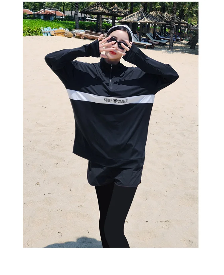 Couples Long Sleeve Rash Guards Multi-Piece Swimsuit Swimwear Bathing Suits Surfing Long Pants for Women And Men Beach Wear