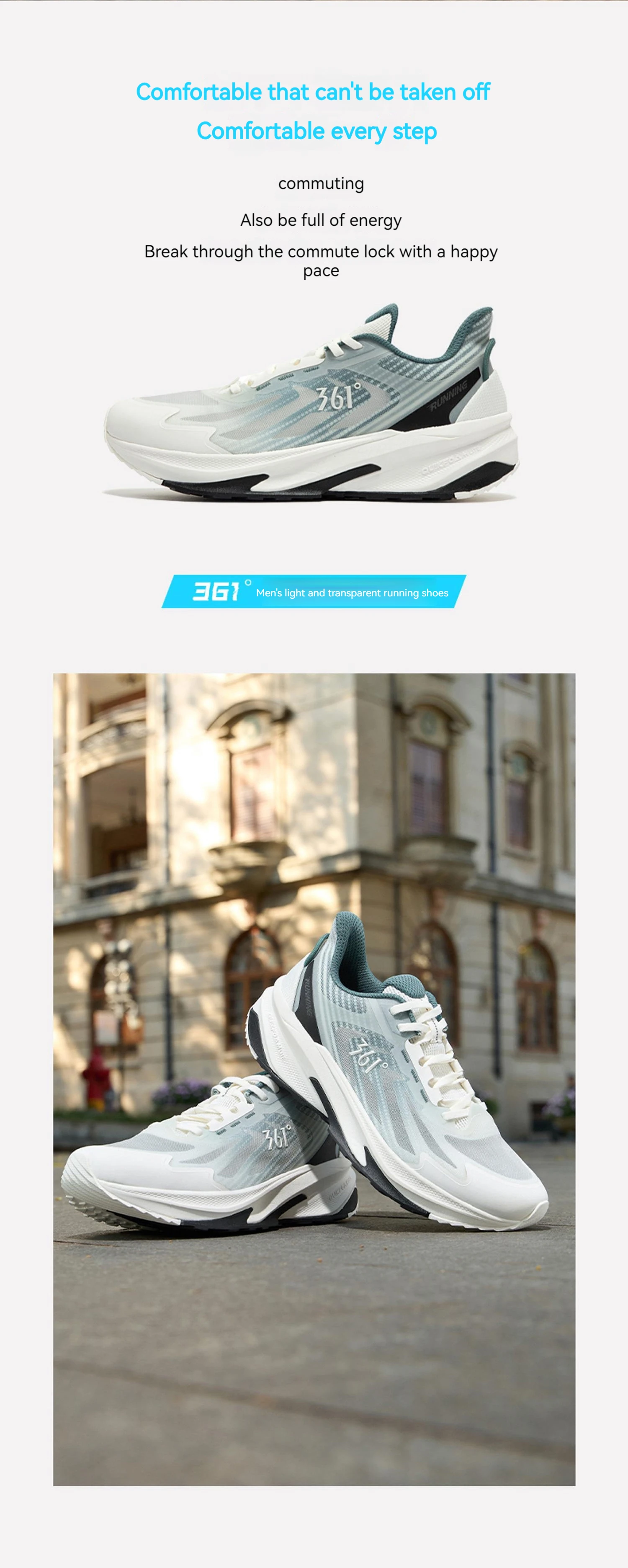 361 Degrees Yushan SE Men Running Shoes Balanced Breathable Mesh Lightweight Cushioning Jogging Comfort Male Sneakers 672422247