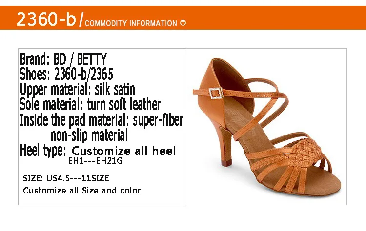BD Dance Party Ballroom Dancing Shoes for Latin Style Social High Heels Dance Shoe Sandals Practice Sneakers Woman Luxury 2360B
