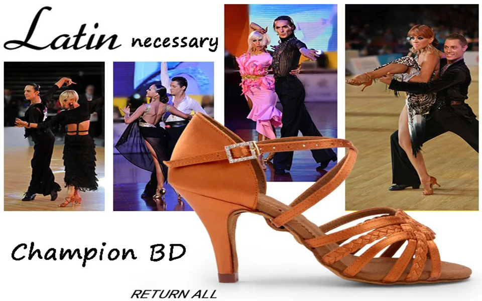 BD Dance Party Ballroom Dancing Shoes for Latin Style Social High Heels Dance Shoe Sandals Practice Sneakers Woman Luxury 2360B