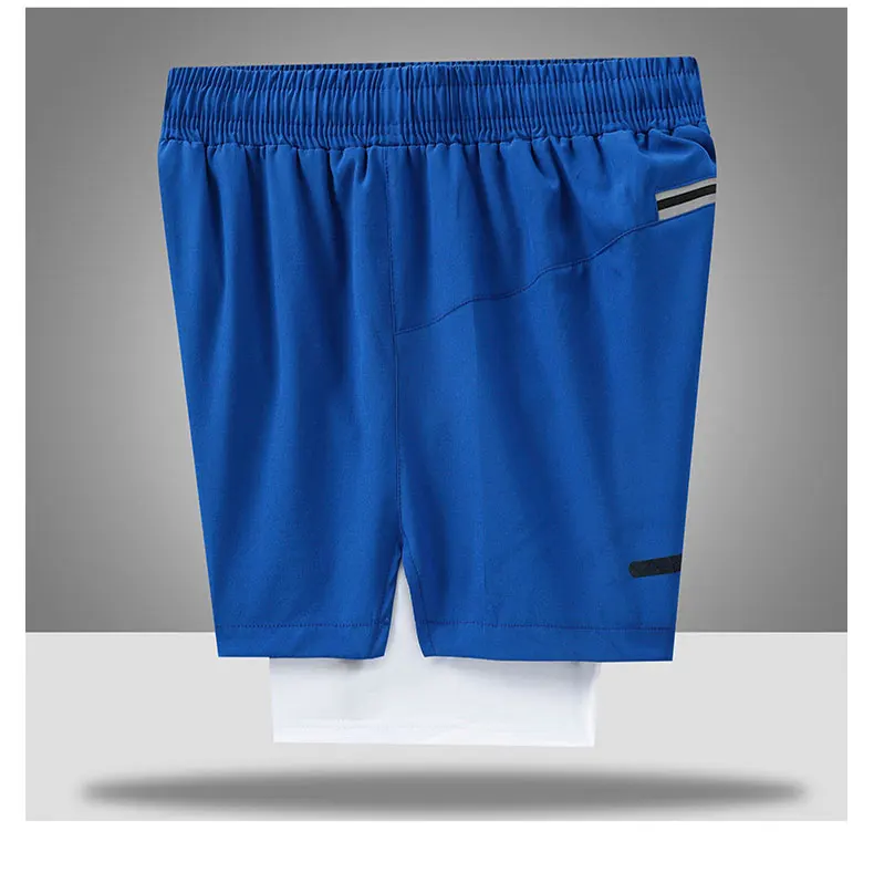 2 in 1 Men's Outdoor Running Shorts Quick-drying Fitness Training Double Layer Sweatpants New Sport Bottoms Bodybuilding Pants