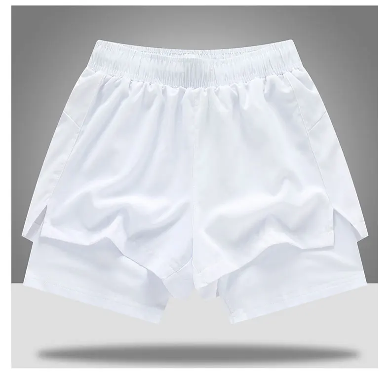 2 in 1 Men's Outdoor Running Shorts Quick-drying Fitness Training Double Layer Sweatpants New Sport Bottoms Bodybuilding Pants