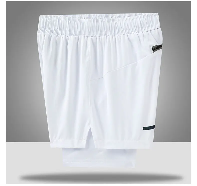 2 in 1 Men's Outdoor Running Shorts Quick-drying Fitness Training Double Layer Sweatpants New Sport Bottoms Bodybuilding Pants