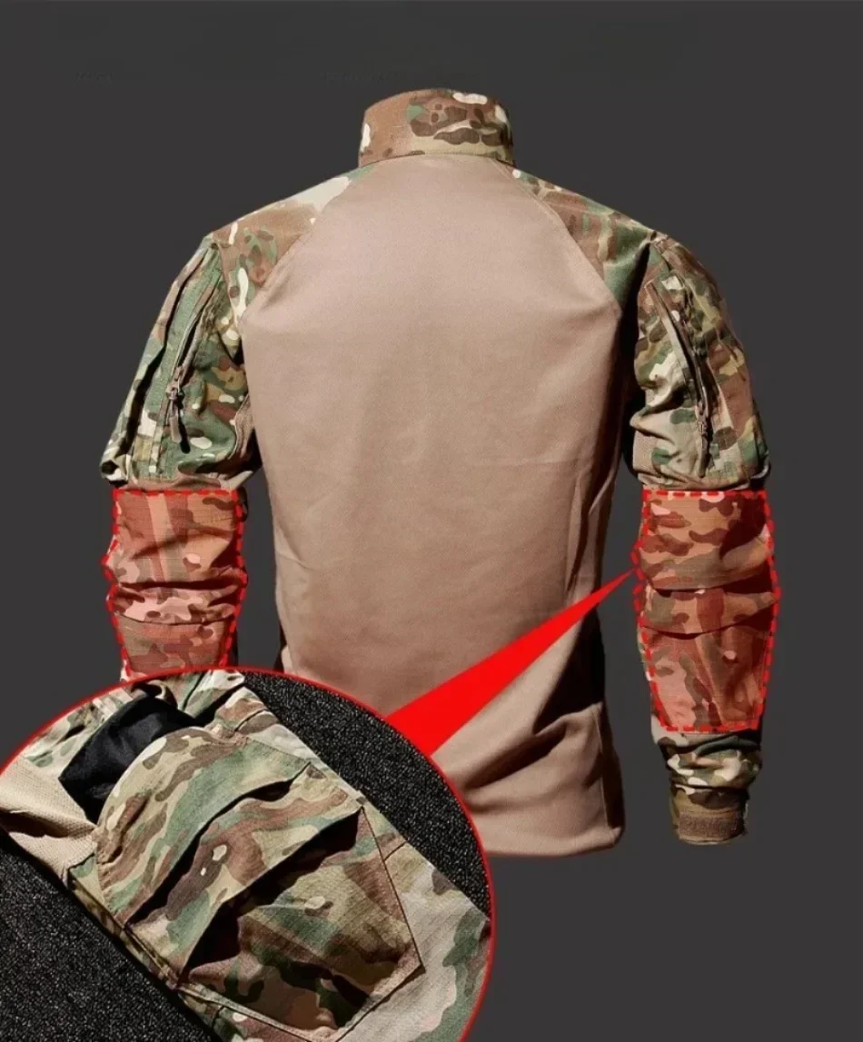 Camo Suits Tactical Shirts Training Sets Multi-pocket Work Pants Outfit Combat Tops Windproof Hunting Clothes Wear-resisting