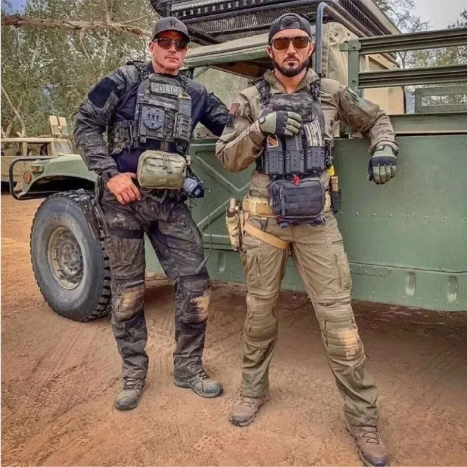Camo Suits Tactical Shirts Training Sets Multi-pocket Work Pants Outfit Combat Tops Windproof Hunting Clothes Wear-resisting