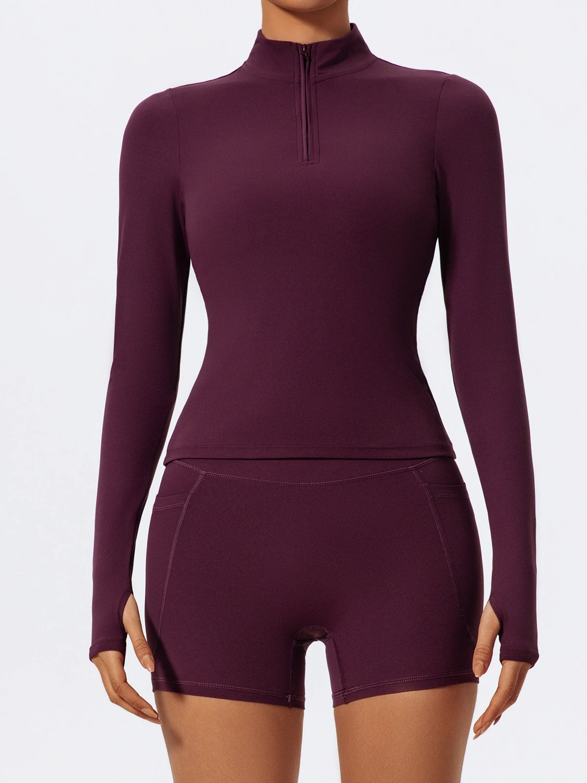 Hearuisavy Summer Half Zipper High Collar Sports Shirts Quick-Dry Yoga Clothing Fitness Long Sleeve Tight Clothes Sportswear Gym