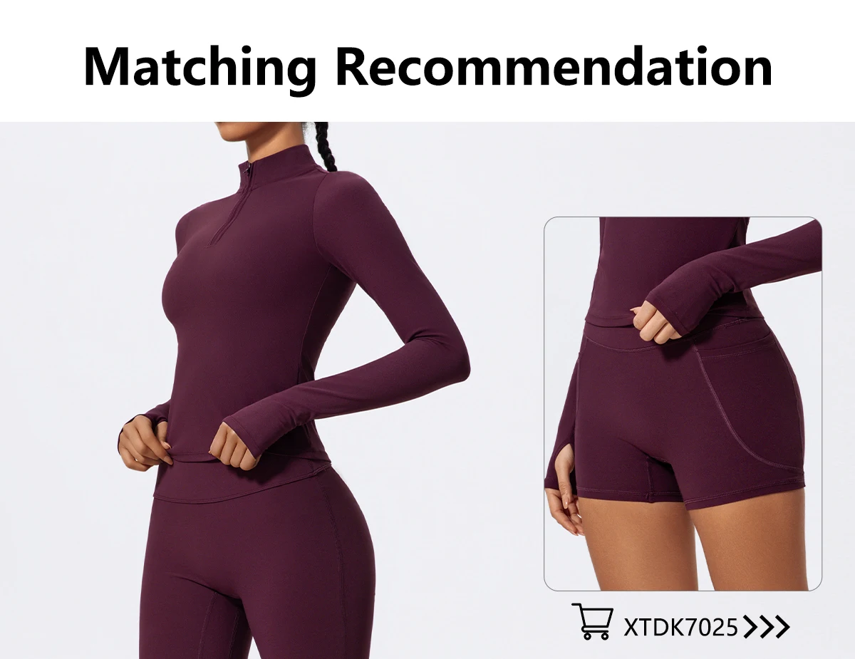 Hearuisavy Summer Half Zipper High Collar Sports Shirts Quick-Dry Yoga Clothing Fitness Long Sleeve Tight Clothes Sportswear Gym