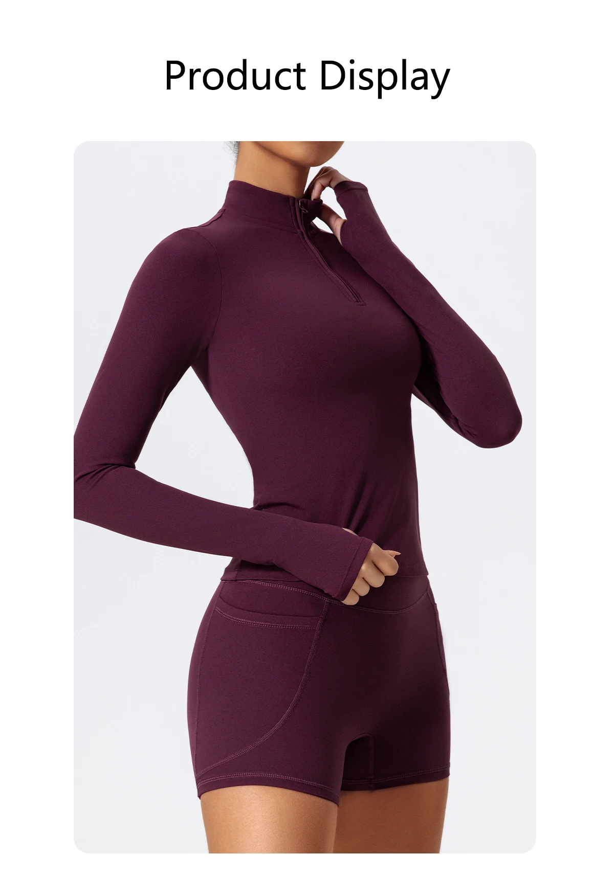Hearuisavy Summer Half Zipper High Collar Sports Shirts Quick-Dry Yoga Clothing Fitness Long Sleeve Tight Clothes Sportswear Gym