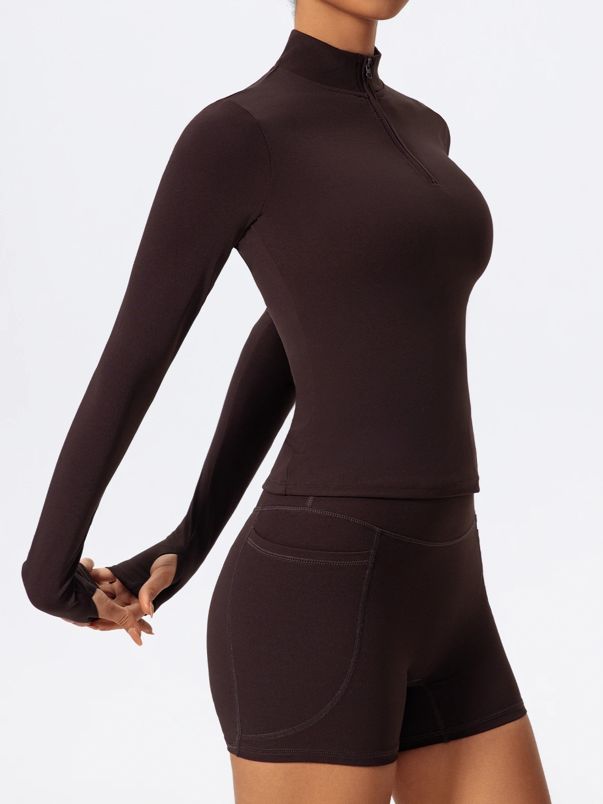 Hearuisavy Summer Half Zipper High Collar Sports Shirts Quick-Dry Yoga Clothing Fitness Long Sleeve Tight Clothes Sportswear Gym