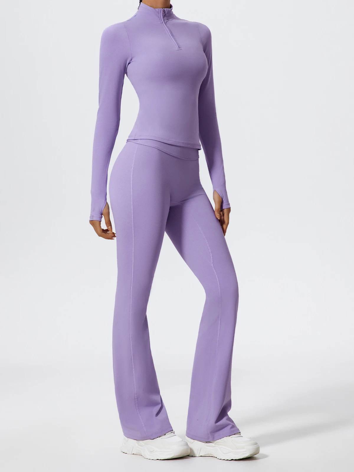 Hearuisavy Summer Half Zipper High Collar Sports Shirts Quick-Dry Yoga Clothing Fitness Long Sleeve Tight Clothes Sportswear Gym