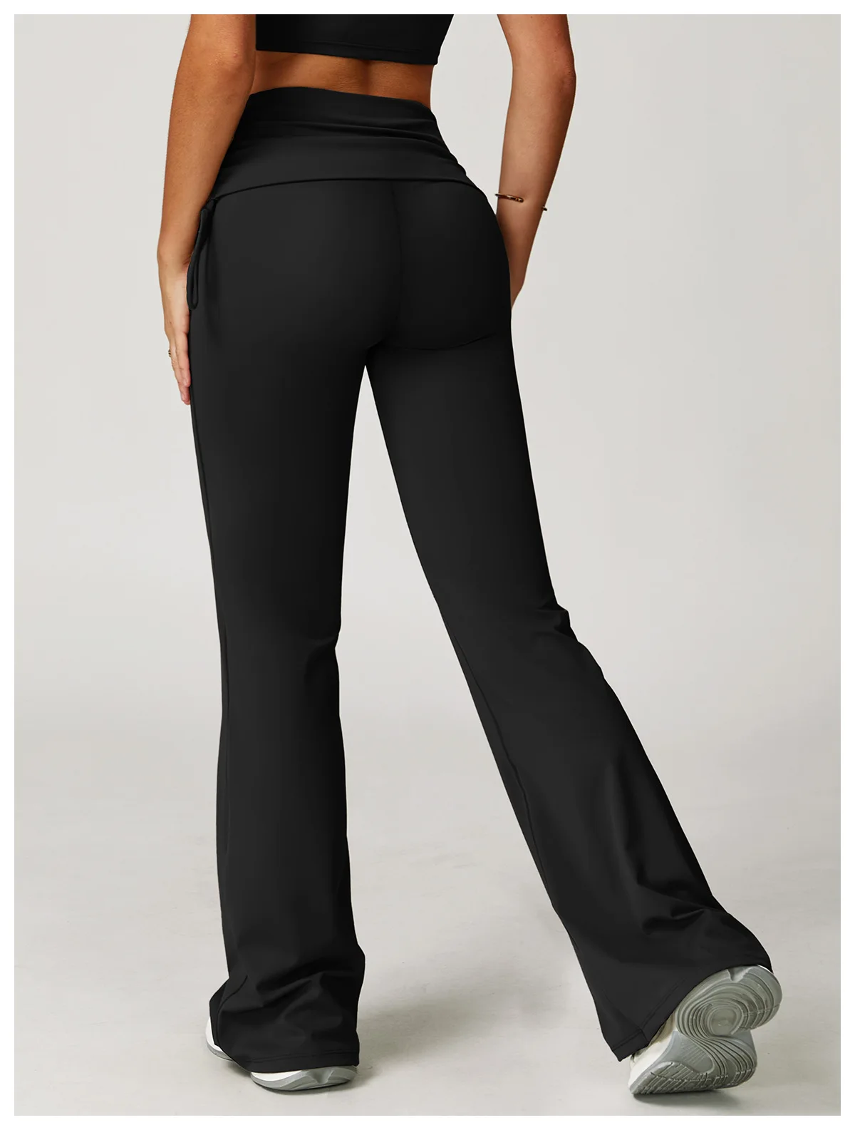 Bell-bottoms High Waist Workout Yoga Leggings Fitness Butt Lifting Scrunch Butt Sports Gym Flared Pants Women Wide Leg Pants