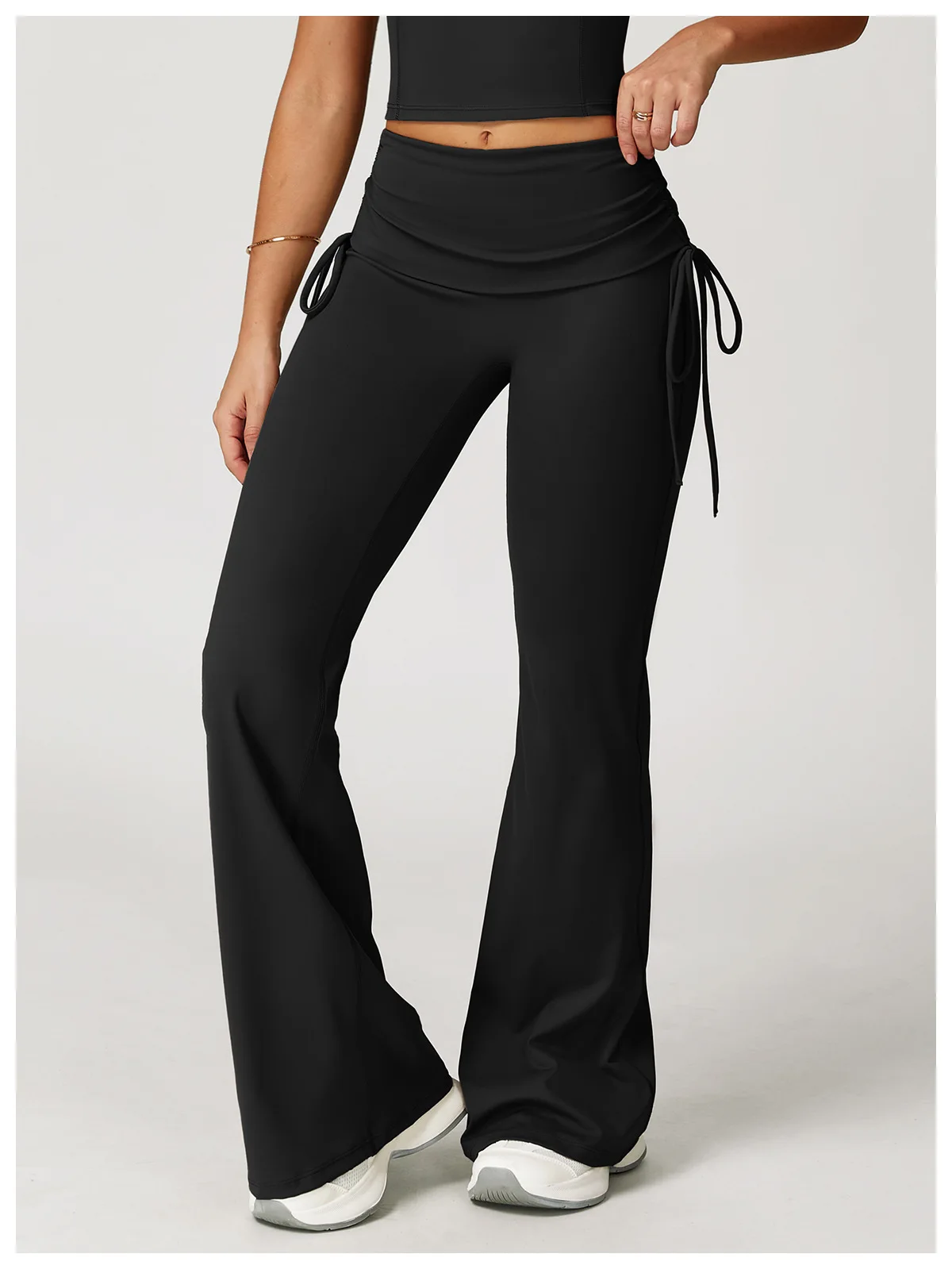Bell-bottoms High Waist Workout Yoga Leggings Fitness Butt Lifting Scrunch Butt Sports Gym Flared Pants Women Wide Leg Pants