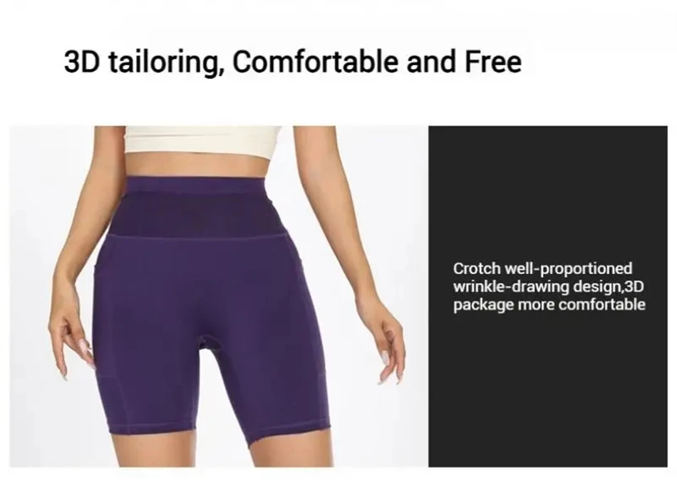 Womens Marathon Running Shorts with Waist Pack Compression Gym Tights Yoga Fitness Outdoor Sports Short Pants Leggings Quick Dry