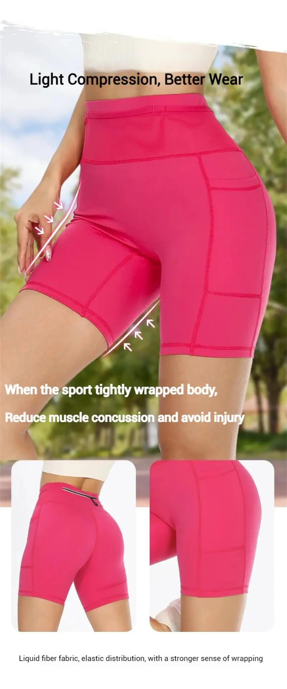 Womens Marathon Running Shorts with Waist Pack Compression Gym Tights Yoga Fitness Outdoor Sports Short Pants Leggings Quick Dry