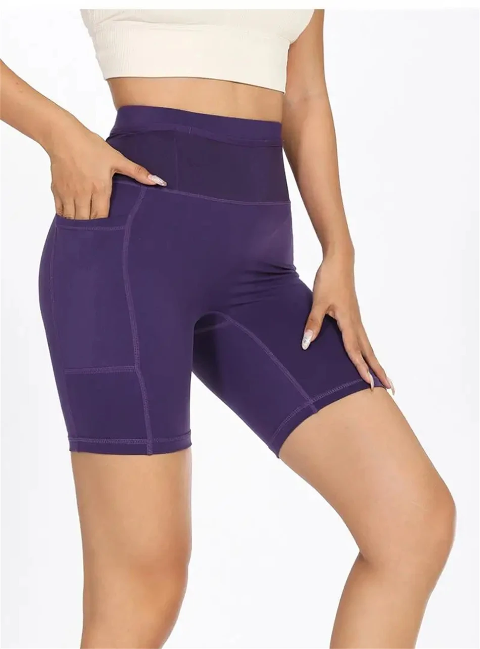 Womens Marathon Running Shorts with Waist Pack Compression Gym Tights Yoga Fitness Outdoor Sports Short Pants Leggings Quick Dry