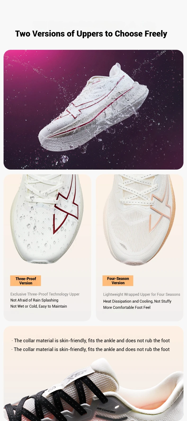 Xtep 2000KM Men's Running Shoes 2025 Winter Water Proof Stronger Propulsive Force Cushion Shock Absorption Sneakers 875419110019