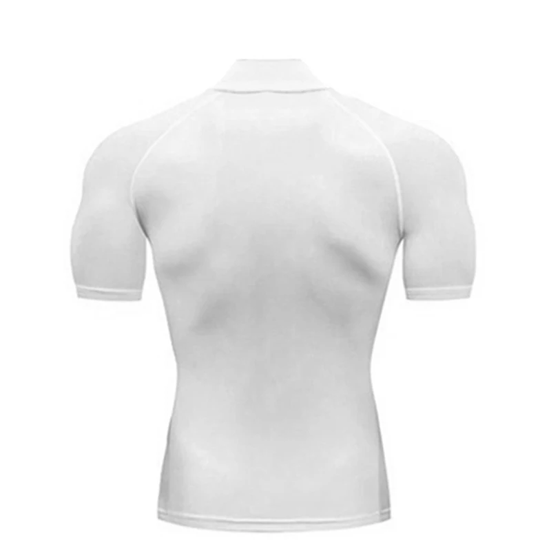 1/2pcs Compression Shirts Mens Summer Running T-shirts Turtleneck Elastic Quick Dry Sport Tees Athletic Gym Short Sleeve T Shirt