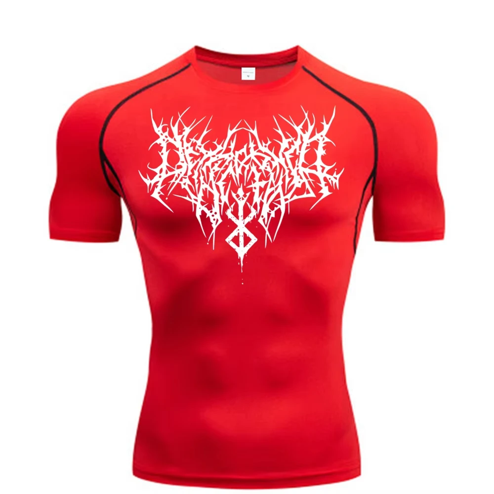 Men's Printed Compression Shirt - Quick Dry Breathable Rash Guard for Gym & Workout, Athletic Tight Fit Top ZY0059
