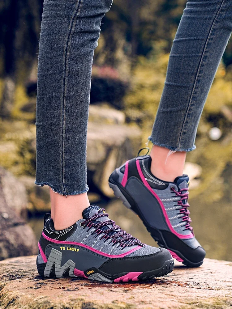 Outdoor Lover Trekking Shoes Men Waterproof Hiking Shoes Mountain Boots Genuine Leather Woodland Hunting Tactical Shoes