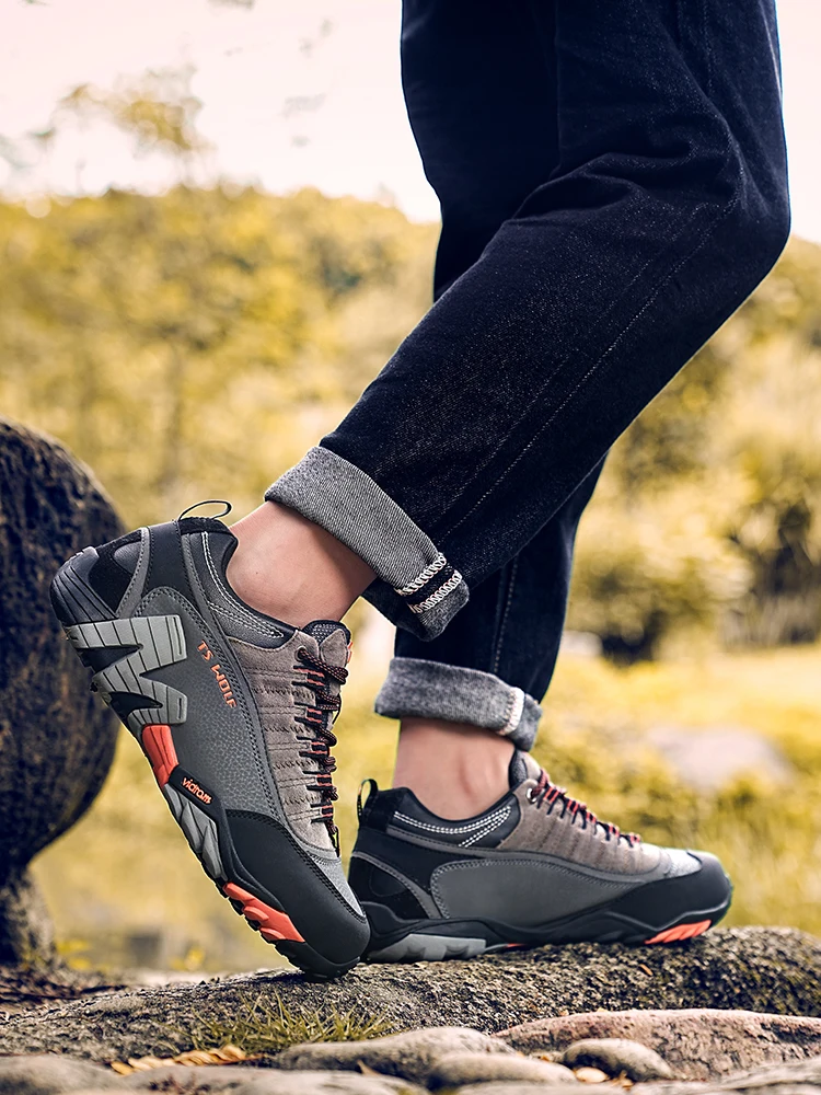 Outdoor Lover Trekking Shoes Men Waterproof Hiking Shoes Mountain Boots Genuine Leather Woodland Hunting Tactical Shoes