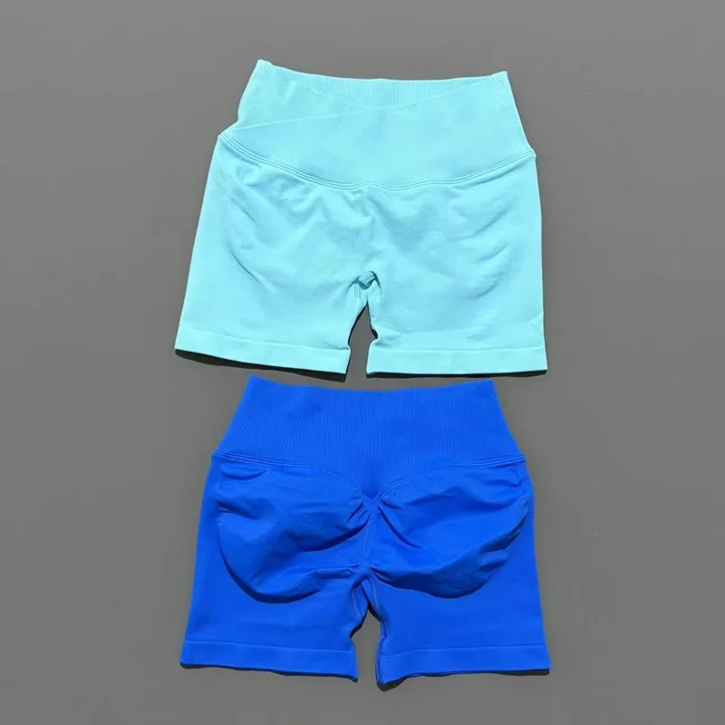 HISTELLO Vision Shorts 4.5" Df Dupe Women Yoga Cross Waist Workout Short Seamless Leggings Stretch Fitness Running Gym Shorts