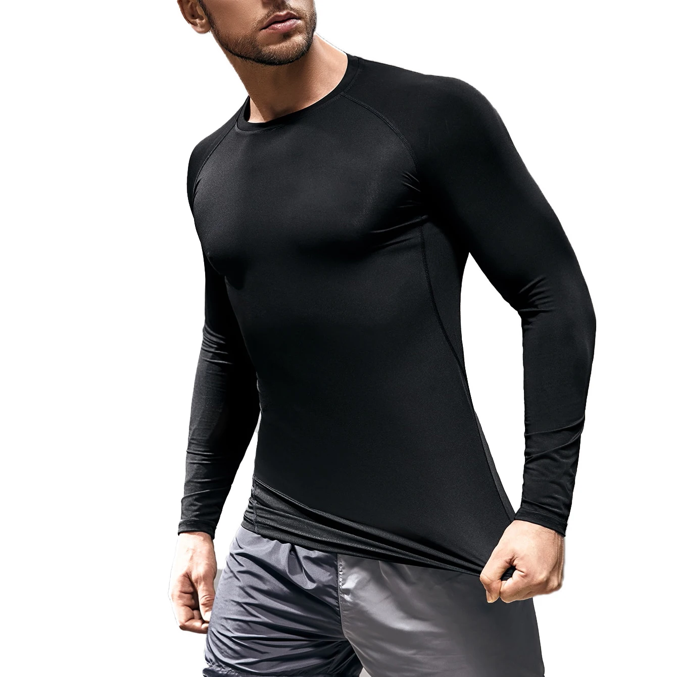 2 Pcs Men Compression Sport T Shirt Short Sleeve Training Fitness Top Tee Man Quick Dry Running Sport T Shirts