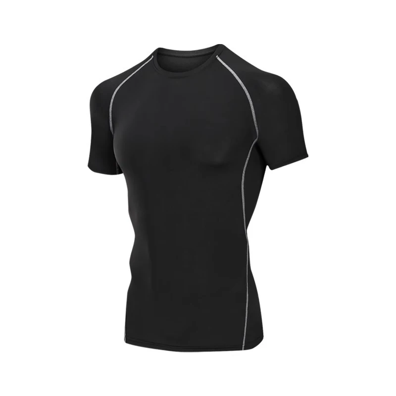 2 Pcs Men Compression Sport T Shirt Short Sleeve Training Fitness Top Tee Man Quick Dry Running Sport T Shirts