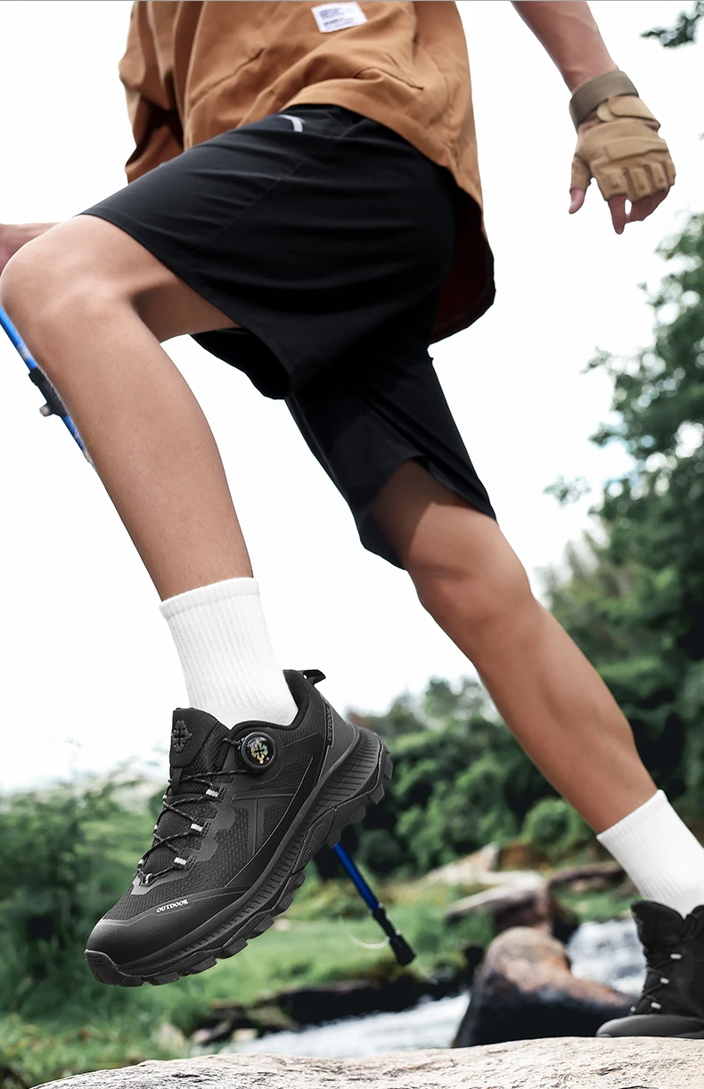 Hiking Shoes Male Waterproof Non-Slip Casual Sneakers Women Wear-Resistant Outdoor Walking Breathable Rubber Hiking Boots