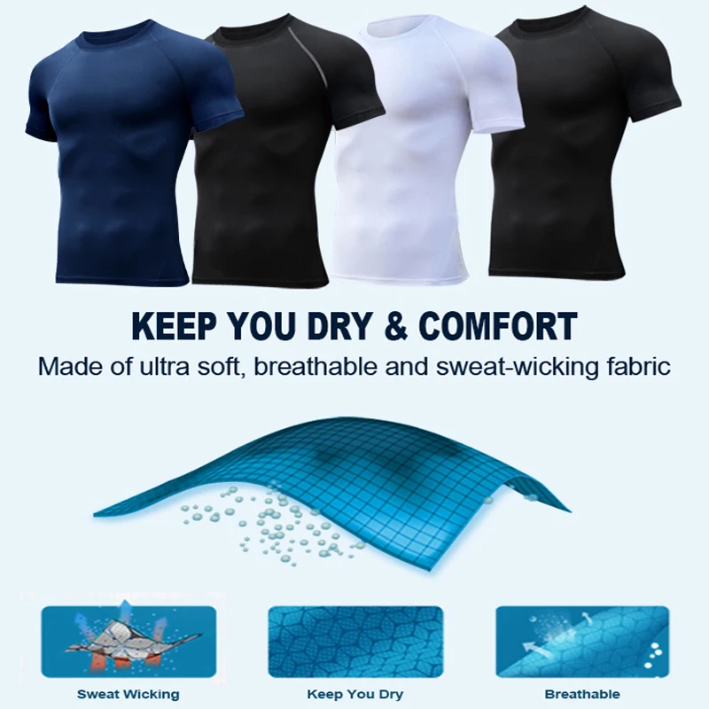 Spider Print Compression Shirts for Men Summer Short Sleeve Rash Guard Gym Workout Running Tshirt Athletic Quick Dry Tees Tops